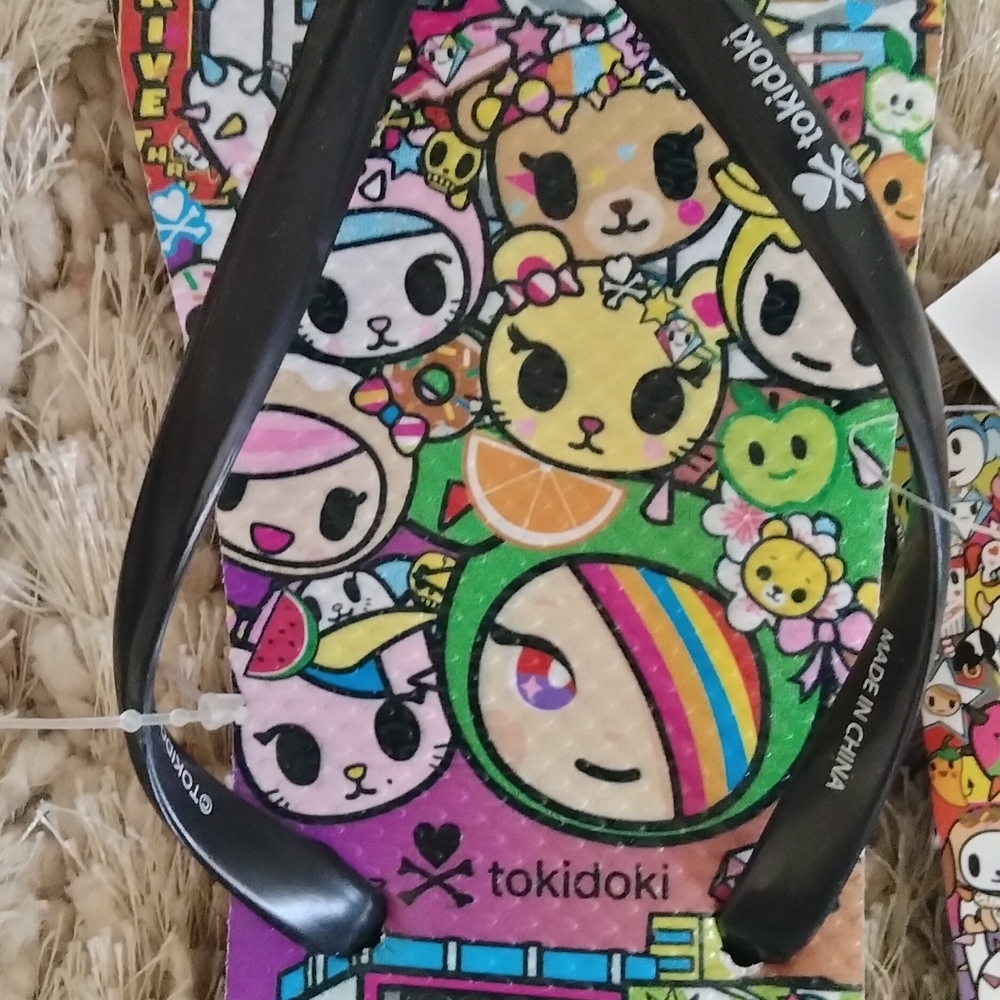 Tokidoki Colorful Cartoon Flip Flops - Picture 9 of 12